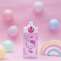 Zak Designs Sanrio Hello Kitty Sage 16oz Leak-Proof Straw Kids Water Bottle | BPA Free, Durable Plastic, Cupholder Friendly, Dishwasher Safe, Easy to Clean, Lid Lock, Handle, For School, Home, Travel