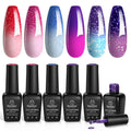 Beetles Halloween Cat Eye Gel Nail Polish Set, 6 Colors Glitter Gel