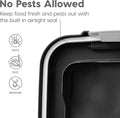 IRIS USA Airtight Pet Food Storage Container with Wheels, Black, 30 lb Capacity - BPA-Free Clear Plastic Bin with Snap-Lid Seal to Keep Kibble, Pellets or Seeds Fresh for Dogs, Cats and Birds
