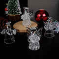 Naler 12 Pcs Christmas Mini Angel Ornaments, Clear Glass