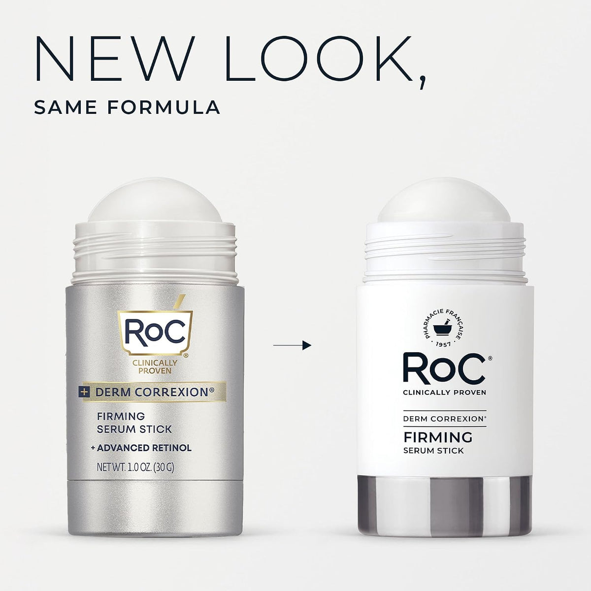 RoC Derm Correxion Retinol Firming Serum Stick with Antioxidants to Visibly Tighten and Firm Wrinkles and Laugh Lines For Men and Women + Retinol Eye Cream Packette, 1.0 oz (Packaging May Vary)