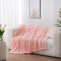 Burnt Orange Fleece Throw Blanket 50”×60” for Couch Sofa Livingroom