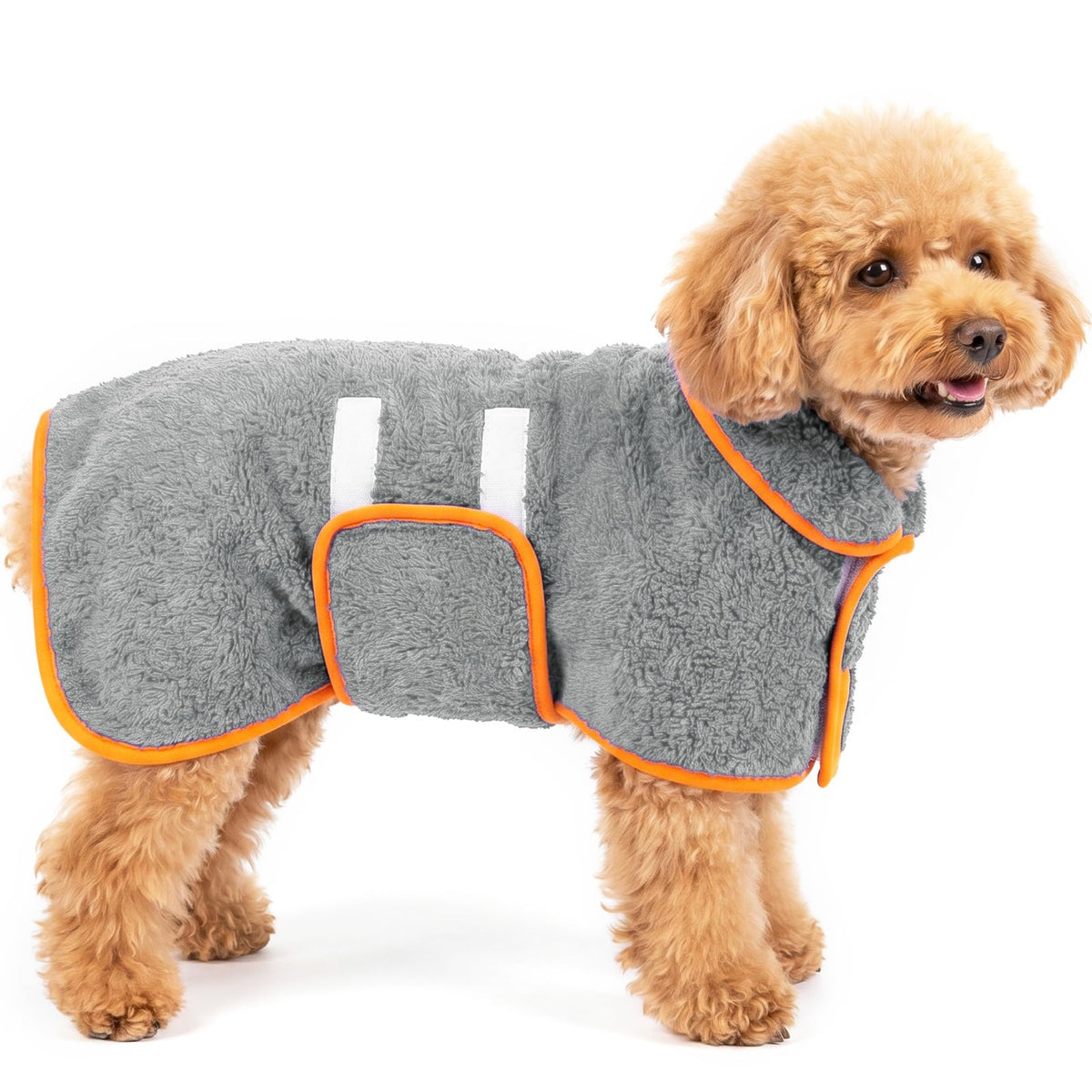 Dog Bathrobe, Super Absorbent for Small to Large Dogs, Dark Blue XL | Dog Robes with Soft Fleece, Warm & Cozy, Adjustable Fit, and Quick Drying Coat for Baths Swimming and Grooming