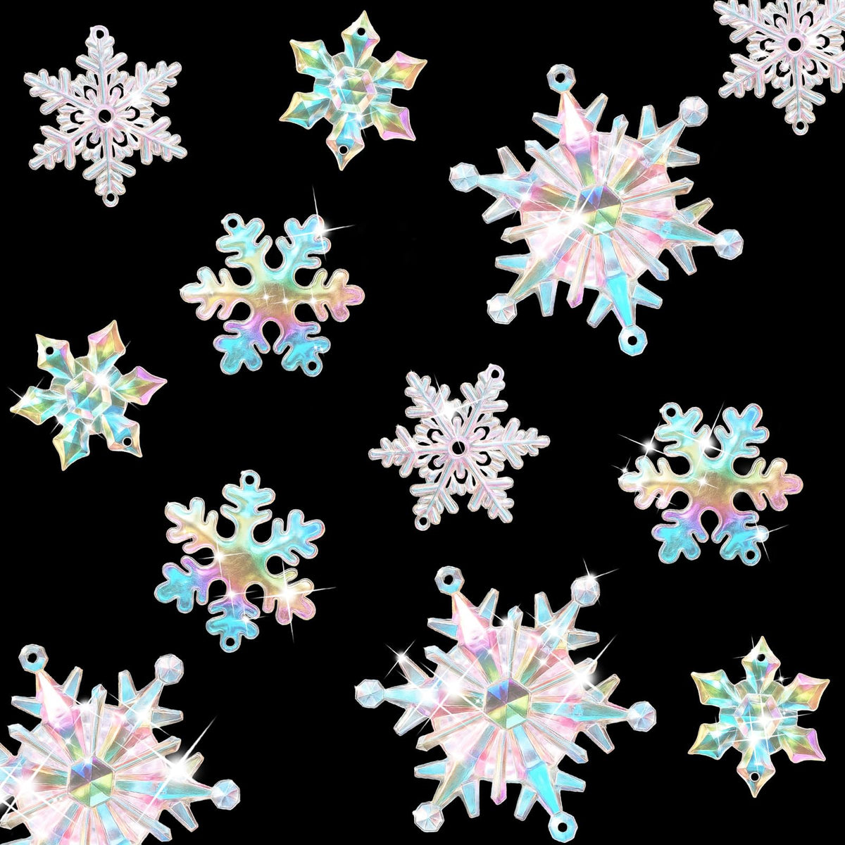 Dilunave 40 Pcs Glacier Christmas Snowflake Ornaments for Xmas Tree