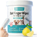 MEDUWEDU Ear Cleaner Finger Wipes 60 Counts, Dog Ear Cleaner, Grooming Kit Care for Dogs and Cats, Soft & Easy Otic Cleaning Pads, Remove Wax, Dirt & Stop Smelly, Itchy, Non-Irritating, Coconut Scent