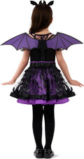 Spooktacular Creations Halloween Girl Purple Bat Tutu Costume, Toddler Bat Vampire Outfit for Kids Halloween Dress Up Party