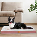 Sunheir Orthopedic Dog Bed for Large Dogs - Big Waterproof Dog Crate Bed with Removable Washable Cover, Egg Crate Foam Support, Anti-Slip Bottom, Deluxe Plush Pet Bed Mat (Grey)