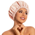 Edoneery Reusable Shower Caps for Women, Waterproof Long Hair Bonnet | Washable Design, Wide Elastic Band, Large Fit, Holds Long Hair, Braids Friendly, Bath Accessories, Spa, Travel