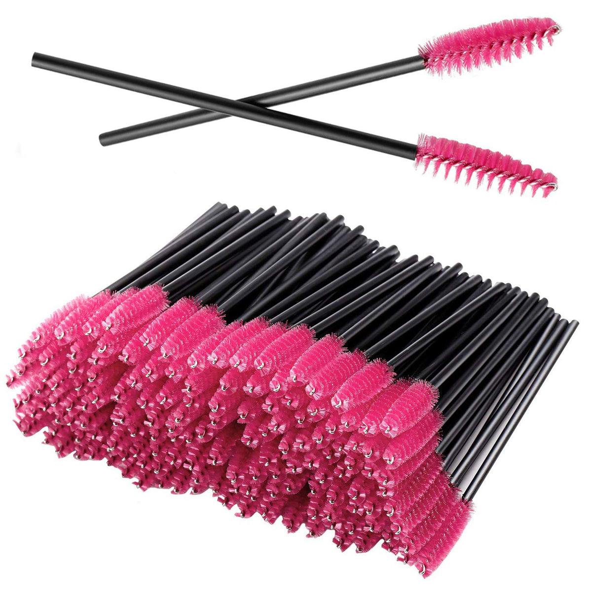 GUMIKE 100 Pcs Disposable Eyelash Mascara Brushes for Eye Lashes Extension Eyebrow and Makeup (Black)