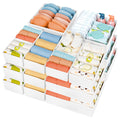 DIMJ Drawer Organizer Clothes, 12 Pack Dresser Organizer, Foldable Closet Organizers and Storage, Fabric Dresser Bins, Drawer Dividers for Nursery, Baby Clothes, Underwears, Sock (Beige)