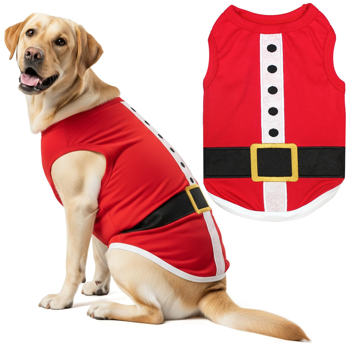 Parisian Pet Dog Tshirt - Embroidered “ Sorry Santa I Ate Your Cookies “ Dog Shirt - Lightweight Cotton Pet Christmas Outfit - Sleeveless Christmas Puppy Clothes - Shirts for Small Dogs - XXS