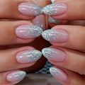 CurvLife Milky White Square Press on Nails Short, Soft Gel Fake Nails with Clean Nude Apricot Design Full Cover False Nails Glossy Nude Glue on Nails Artificial Stick on Nails for Women
