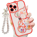 IAIYOXI 3D Cute Cartoon Bear Phone Case for iPhone 15 - Fashionable and Stylish - Funny Pink Bear Design - Soft TPU Protective Case - Kawaii Silicone Cover for Women, Girls, and Kids