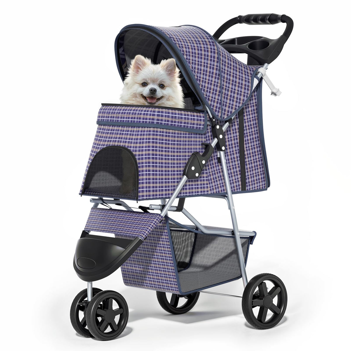 MoNiBloom Pet Stroller for Small/Medium Dogs and Cats up to 33 lbs, Pink