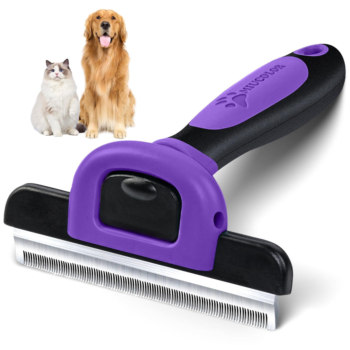 MIU COLOR Pet Grooming Brush, Deshedding Tool for Dogs & Cats, Effectively Reduces Shedding by up to 95% for Short Medium and Long Pet Hair