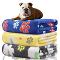 Rezutan 1 Pack 3 Blankets for Dogs, Dog Blanket for Large & Medium Pet Cat, Premium Soft Fluffy Suitable for Dog Kennels & Beds, Sofas, Gifts Puppy Essentials, 41x31inch, Gray/Blue/Beige