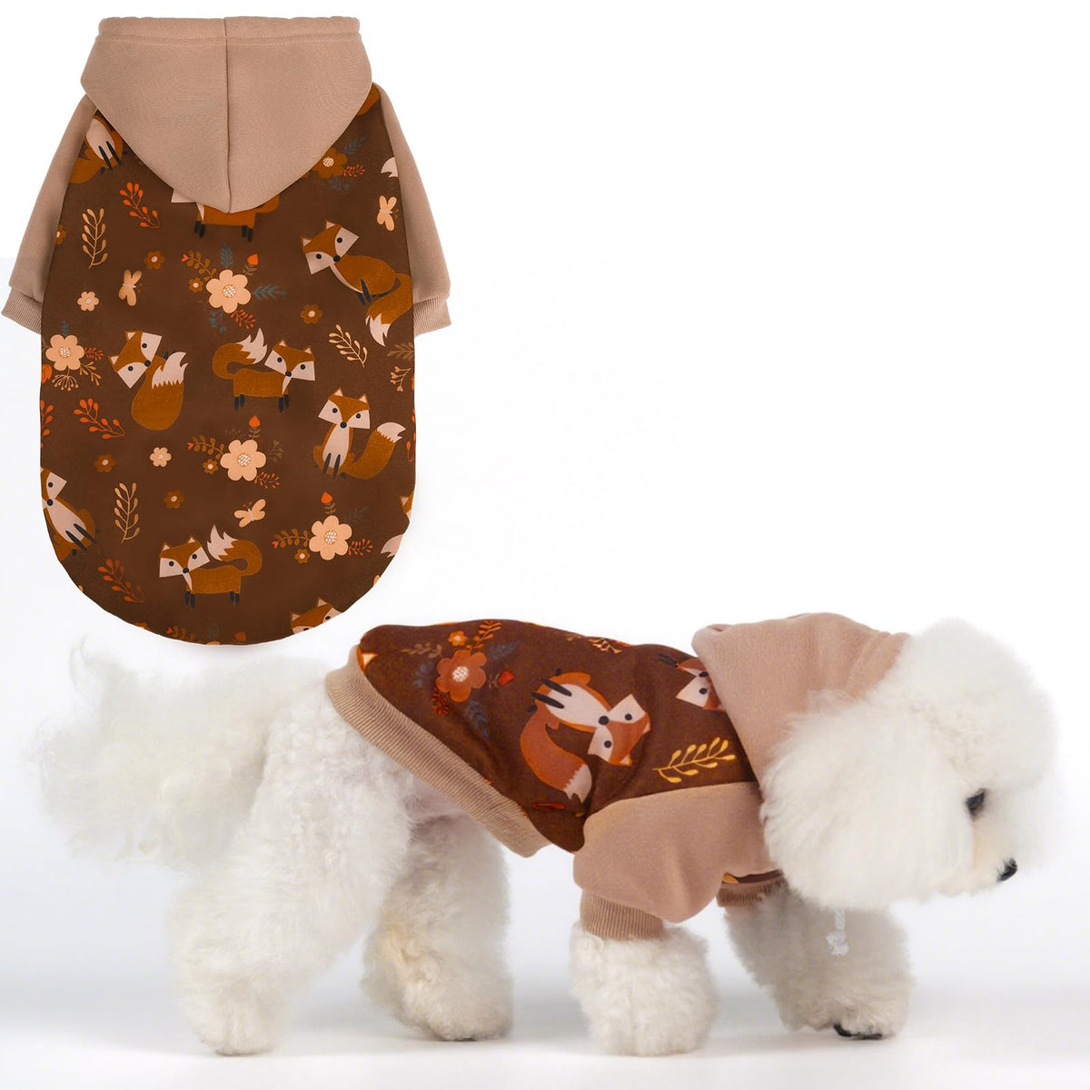 EXPAWLORER Fall Dog Hoodie,Soft Dog Sweater,Winter Autumn Fleece Sweatshirt with Pattern,Pet Clothes Outfits for Puppy,Cat, Small Medium Large Dogs