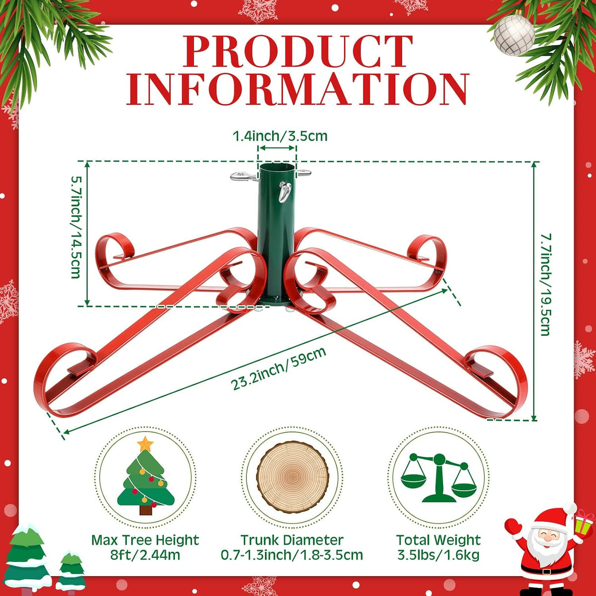 Foilswirl Christmas Tree Stand for Artificial Fake Tree 4 to 8 FT, Mix