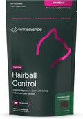 VetriScience Hairball Control Chews for Cats, Omega-3 and Fiber Supplement, Support Digestion and Skin and Coat, Tasty Small Bites, Chicken, 60 Count
