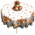 Fall Thanksgiving Tablecloth Waterproof Pumpkin Table Cloths for Autumn Harvest Indoor Outdoor Dining Room Decor-60 * 84" Oval