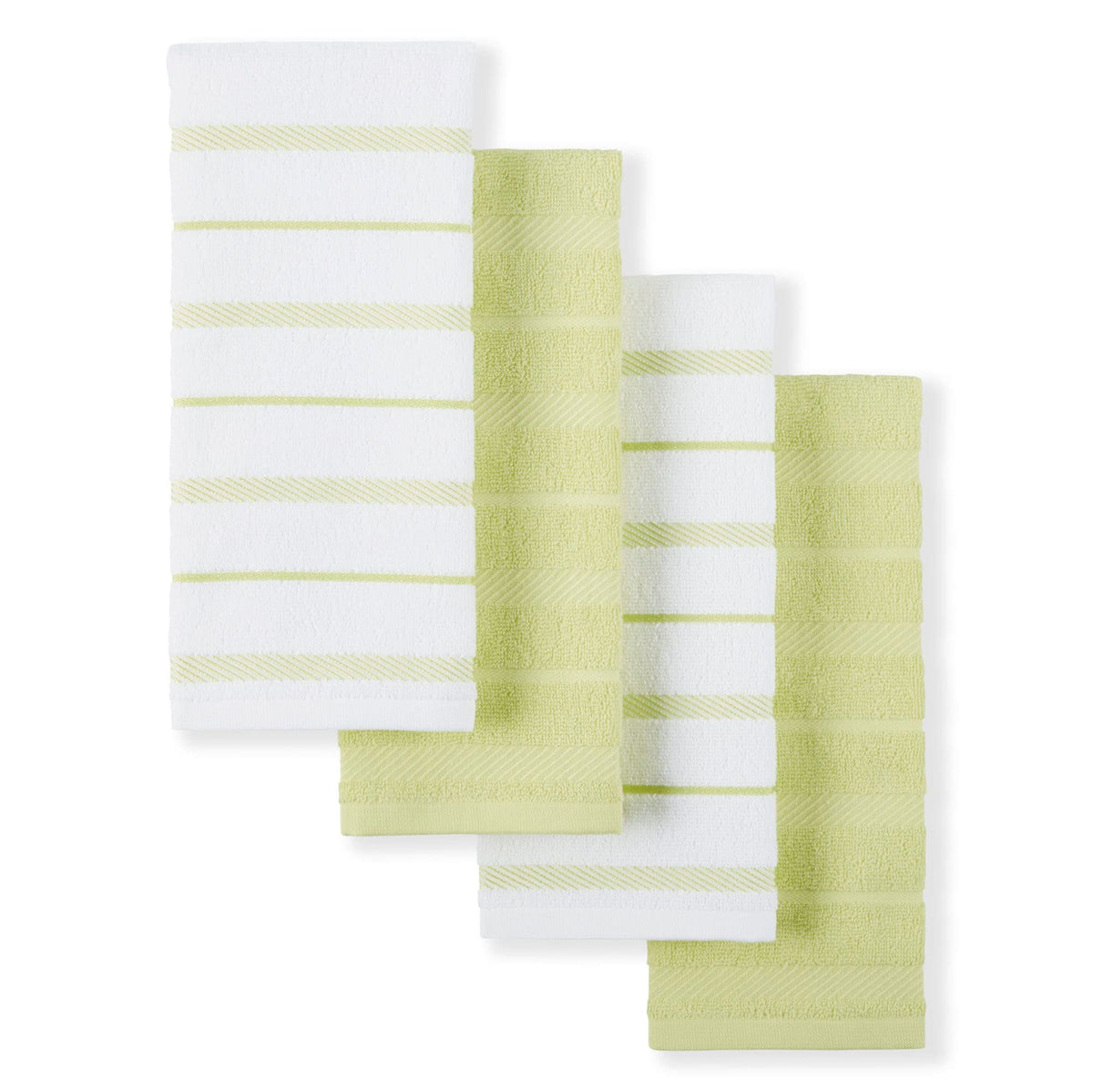 KitchenAid Albany Kitchen Towel 4-Pack Set, Honey Orange/White, 16"x26"