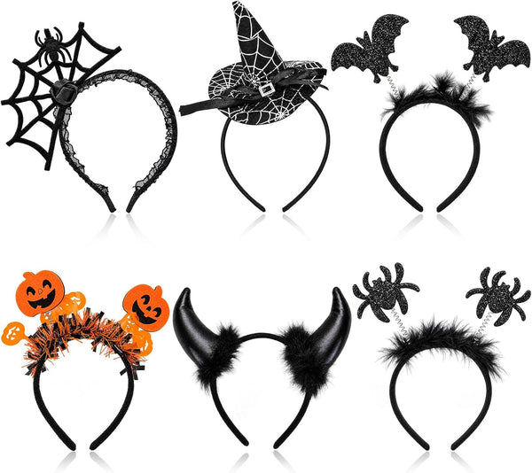 6 PCS Halloween Headbands for Women, Halloween Headpiece for Party Cosplay