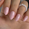 CurvLife Milky White Square Press on Nails Short, Soft Gel Fake Nails with Clean Nude Apricot Design Full Cover False Nails Glossy Nude Glue on Nails Artificial Stick on Nails for Women