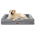 Bedsure Orthopedic Dog Bed Medium Size Dogs - Washable Small Medium Dog Cat Bed Waterproof, Comfort Cats Couch Sofa with Washable Removable Cover, Pets Bed with Nonskid Bottom, Grey, 28"