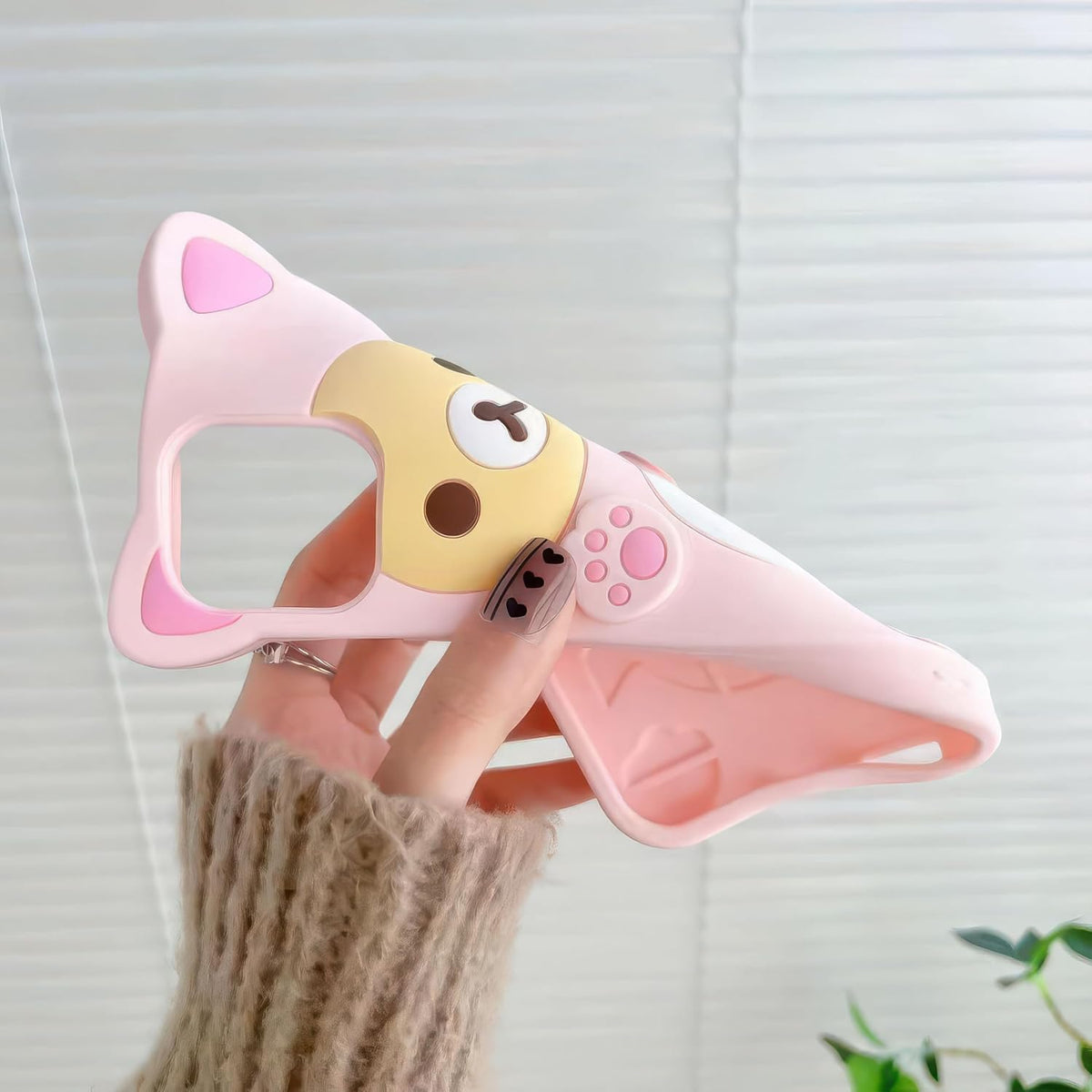 IAIYOXI 3D Cute Cartoon Bear Phone Case for iPhone 15 - Fashionable and Stylish - Funny Pink Bear Design - Soft TPU Protective Case - Kawaii Silicone Cover for Women, Girls, and Kids