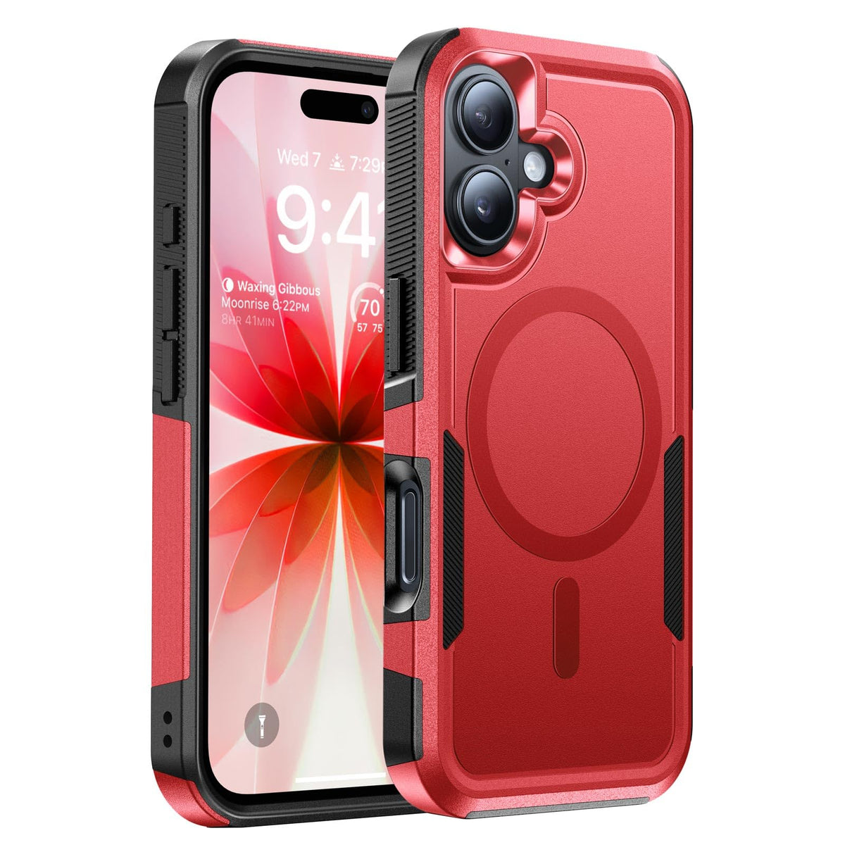 Magnetic for iPhone 16 Case Rugged Dual-Layer Shockproof Black