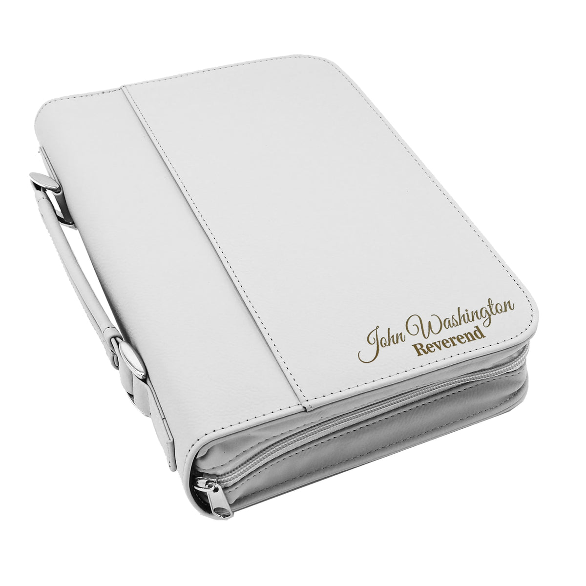 Personalized Bible Cover Holder Case with Carrying Handle for Men and Women (Rawhide with Gold)