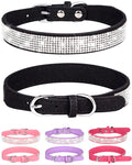 Bling Dog Collar for Small Medium Large Dogs, Crown Rhinestone Dog Collars for Girl and boy Dog, Diamond Puppy Collars, Adjustable Leather Suede SOFE Cat Collar (S(10.6"-13"/27CM-33CM), Pink)