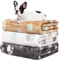 Rezutan 1 Pack 3 Blankets for Dogs, Dog Blanket for Large & Medium Pet Cat, Premium Soft Fluffy Suitable for Dog Kennels & Beds, Sofas, Gifts Puppy Essentials, 41x31inch, Gray/Blue/Beige