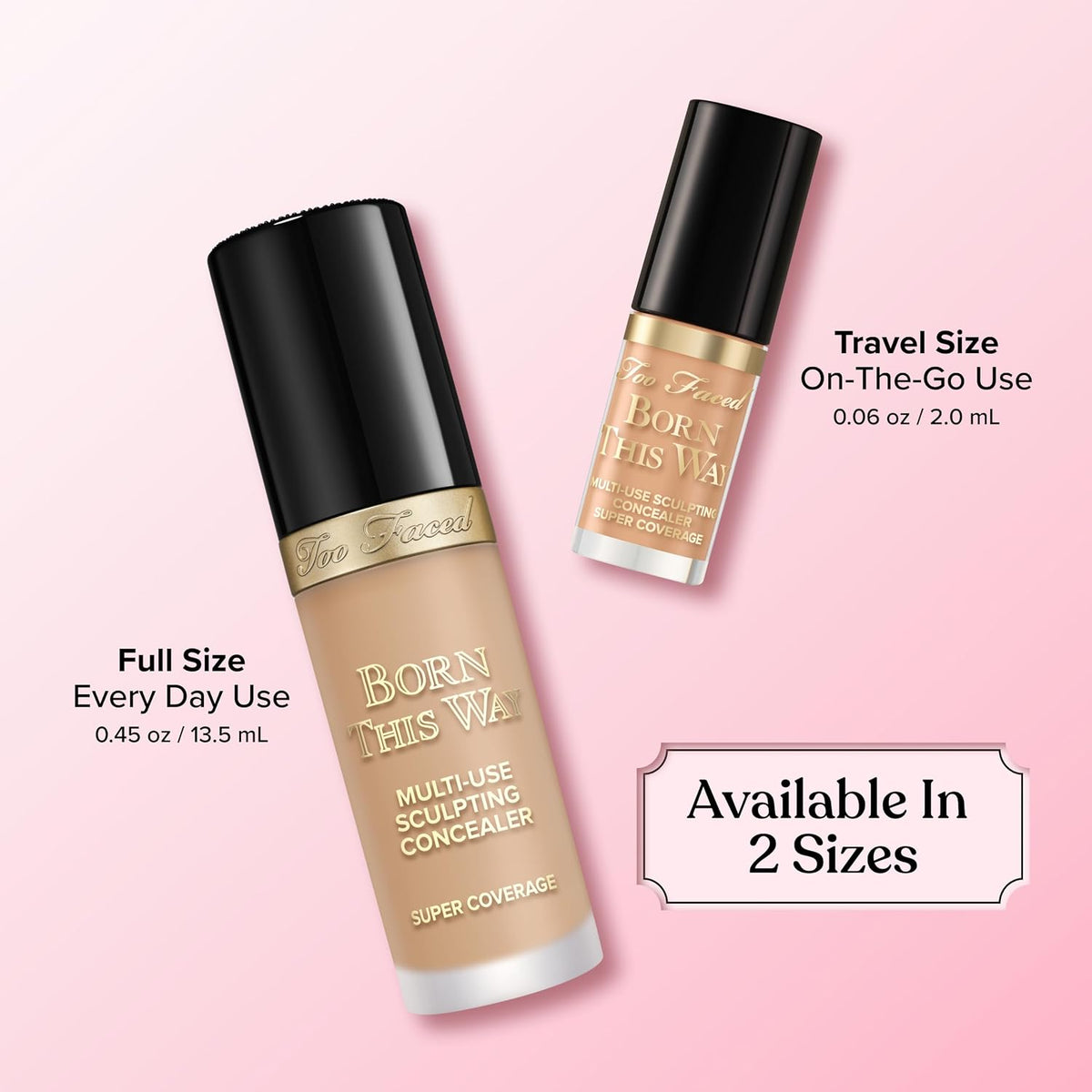 Too Faced Born This Way Super Coverage Multi-Use Concealer | Full-Coverage Hydrating Concealer for Dark Circles & Blemishes with Natural Finish | Hyaluronic Acid & Coconut Water