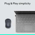 Logitech M185 Compact Ambidextrous 2.4 GHz Wireless Mouse - Swift Grey