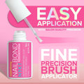 Super Strong Nail Glue for Press On Nails, Nail Tips & Acrylic Nails (8ml) NYK1 NailBond Brush On Glue for Press Ons, Tips & Acrylics - Long Lasting, Maximum Strength, Mess-Free Application