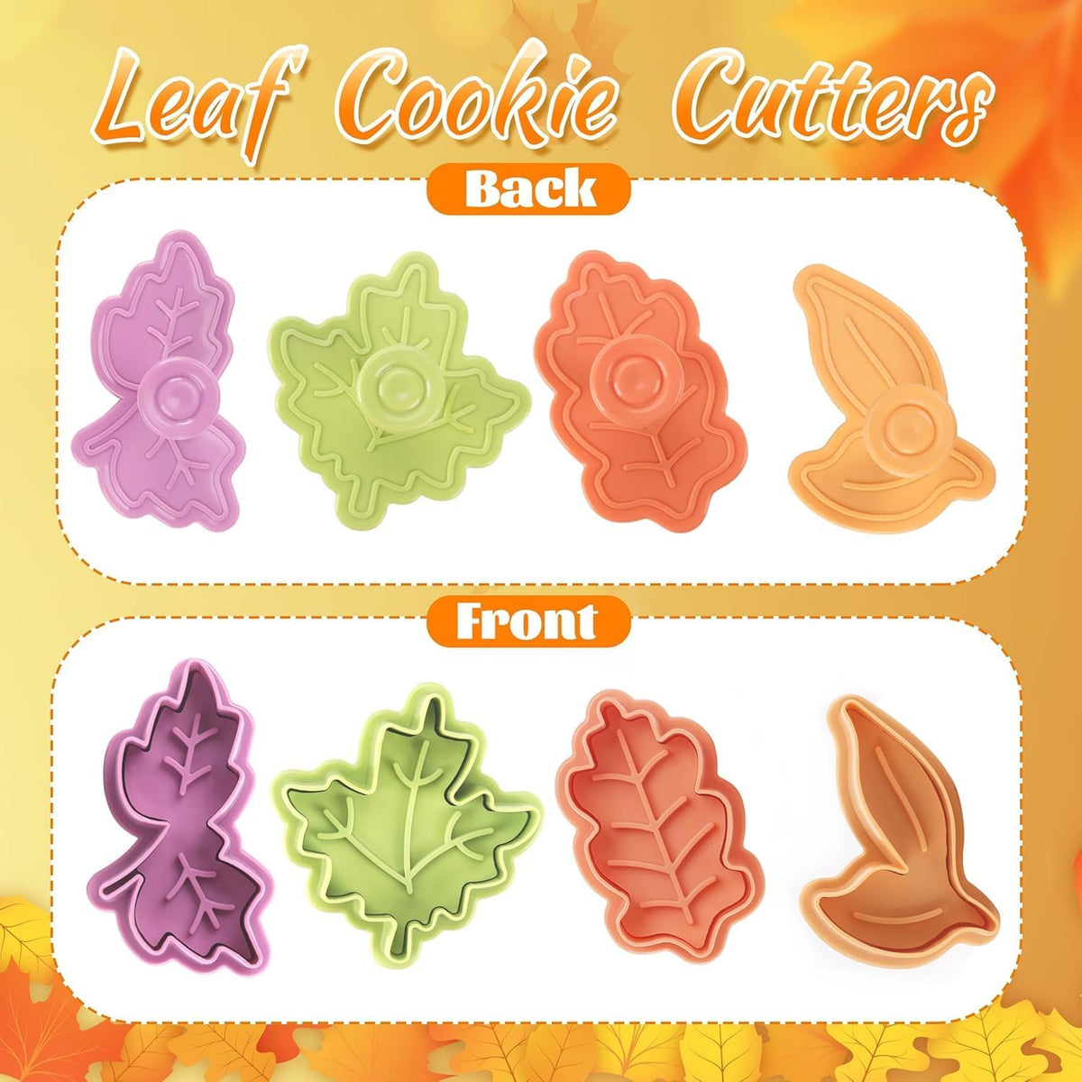 Yunko Cake Leaves Baking Pie Crust Cookie Cutters Set of 4