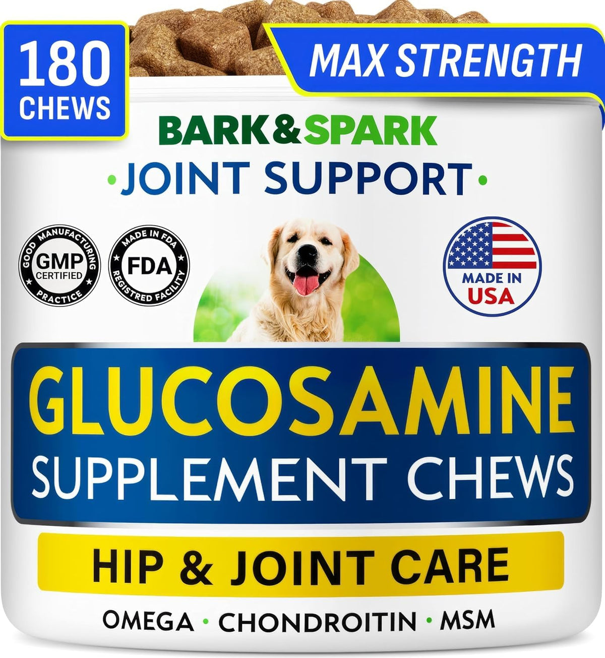 BARK&SPARK Advanced Calming Chews for Dogs - Hemp Chew + Melatonin - Anxiety Relief - Sleep Aid - Relaxing Treats - Stress Relief During Fireworks, Storms, Thunder, Barking