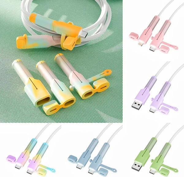 Silicone Charging Cable Protector Compatible with Lightning/Type-C/USB A