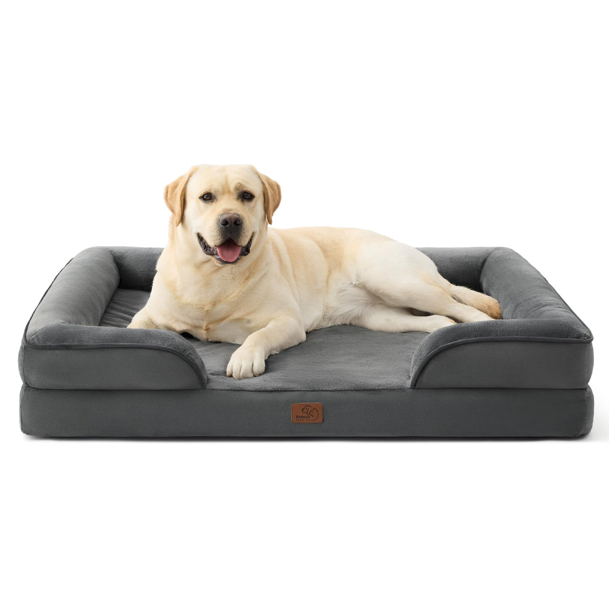 Bedsure Orthopedic Dog Bed Medium Size Dogs - Washable Small Medium Dog Cat Bed Waterproof, Comfort Cats Couch Sofa with Washable Removable Cover, Pets Bed with Nonskid Bottom, Grey, 28"