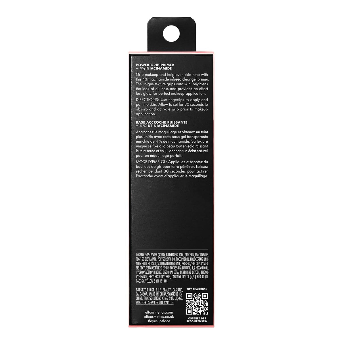 e.l.f. Power Grip Primer + 4% Niacinamide, Gel-Based & Hydrating Face Primer, Helps Visibly Even Skin & Brighten, Grips Makeup, Vegan & Cruelty-Free, 0.811 Fl Oz