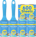 Swihauk 600 Sheets Extra Sticky Lint Rollers for Pet Hair | Easy Spiral Tear Lint Roller for Clothes with Ergonomic Handle, Multipurpose Lint Remover for Furniture, Carpet, Car Seat