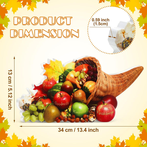 Amyhill Thanksgiving Cornucopia Centerpiece Fall Table Decor with Fruits