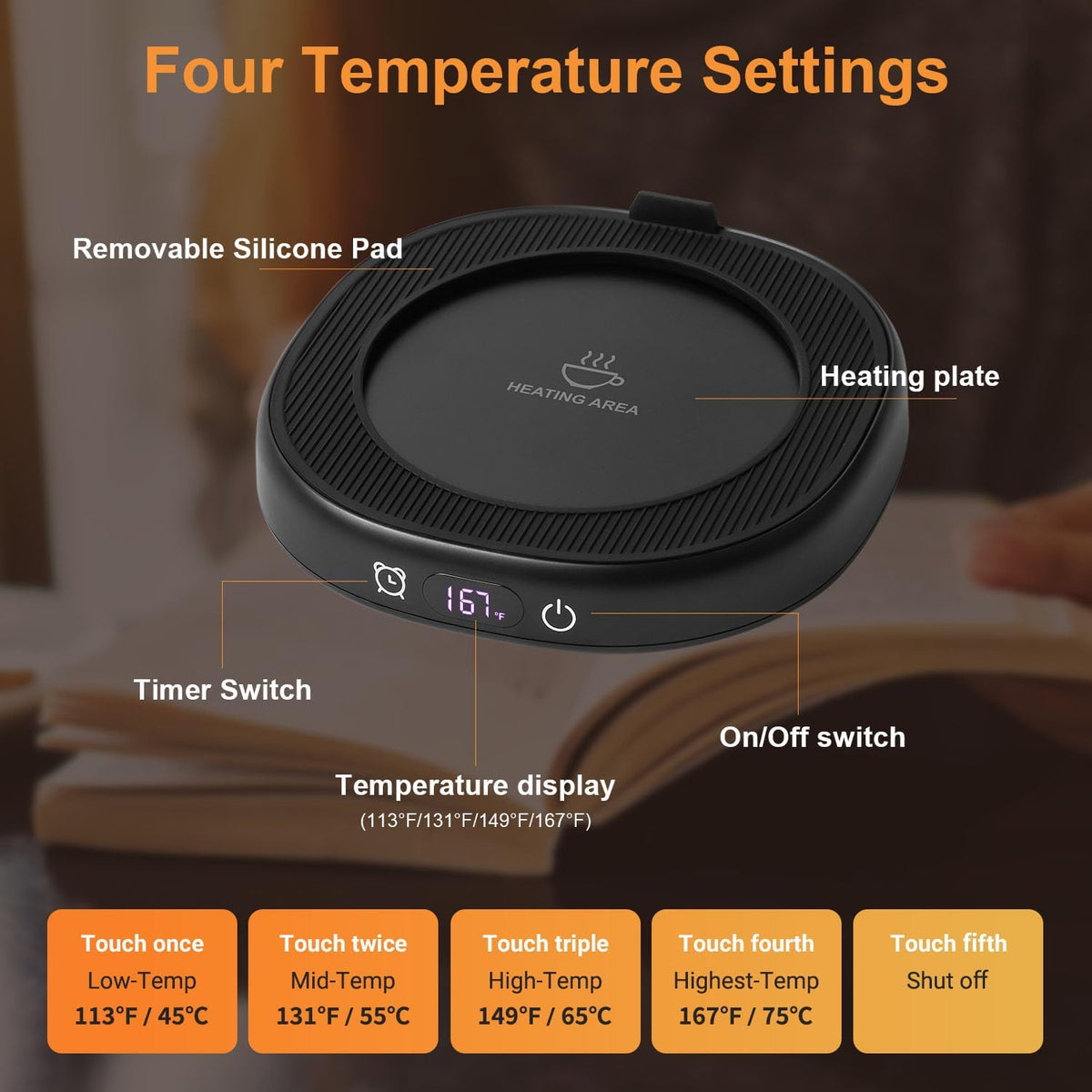 Coffee Mug Warmer & You are Awesome Mug Set, Electric Cup Warmer for Desk