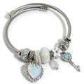 Charm Bracelets for Womens,Exquisite Cute Cartoon Friendship Silver Bracelets Stainless Steel Bangle, Womens Jewelry Suitable for Holiday Gifts and Birthday Gifts