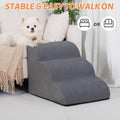 Aodisman Dog Stairs for Small Dogs and Cats,3-Step Pet Ramp for Bed & Couch | 15.7" H Non-Slip Sturdy Dog Steps with Curved Ramp for Senior,Short-Legged Dogs,Puppy and Cats to Reach Sofa or Chair,Grey