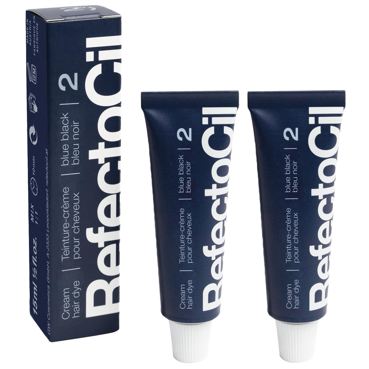 RefectoCil Cream Hair Dye 2-Pack – Professional Long-Lasting Hair Tint | Twin Pack for Regular Users and Salons – Use With 3% Developer (Sold Separately)
