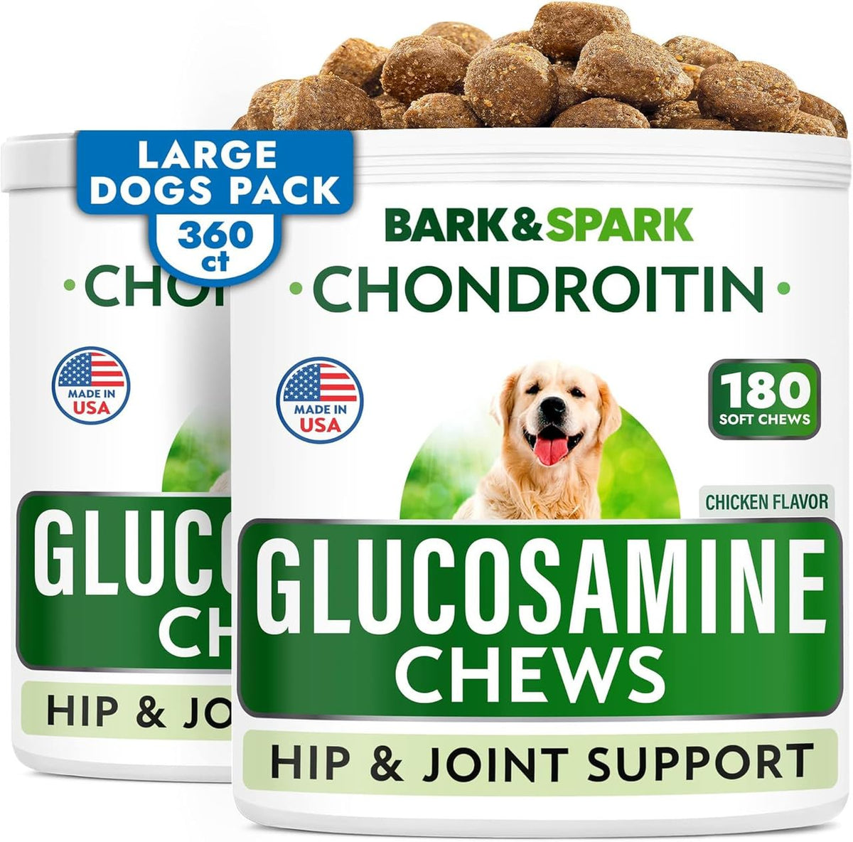 BARK&SPARK Advanced Calming Chews for Dogs - Hemp Chew + Melatonin - Anxiety Relief - Sleep Aid - Relaxing Treats - Stress Relief During Fireworks, Storms, Thunder, Barking