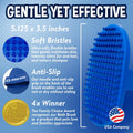 Bodhi Dog Shampoo Brush - Pet Grooming & Bath Supplies for Dogs and Cats - Bath Brush for Long & Short Hair - Premium Scrubber for Shower, Showerhead, Sprayer & Bathing (One Pack, Blue)