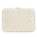 Puffy Laptop Sleeve 13 Inch Cute Quilted Laptop Protective Case Padded Floral Computer Sleeve for MacBook (A-Blue, 13 Inch)